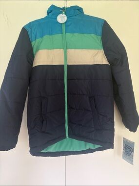 NWT Boys Whales Tail Colorblock Puffer Jacket 14/16
